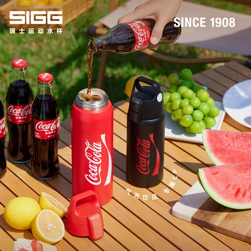 SIGG/希格联名不锈钢保冷保温水杯一键开合男女车载Tritan水杯