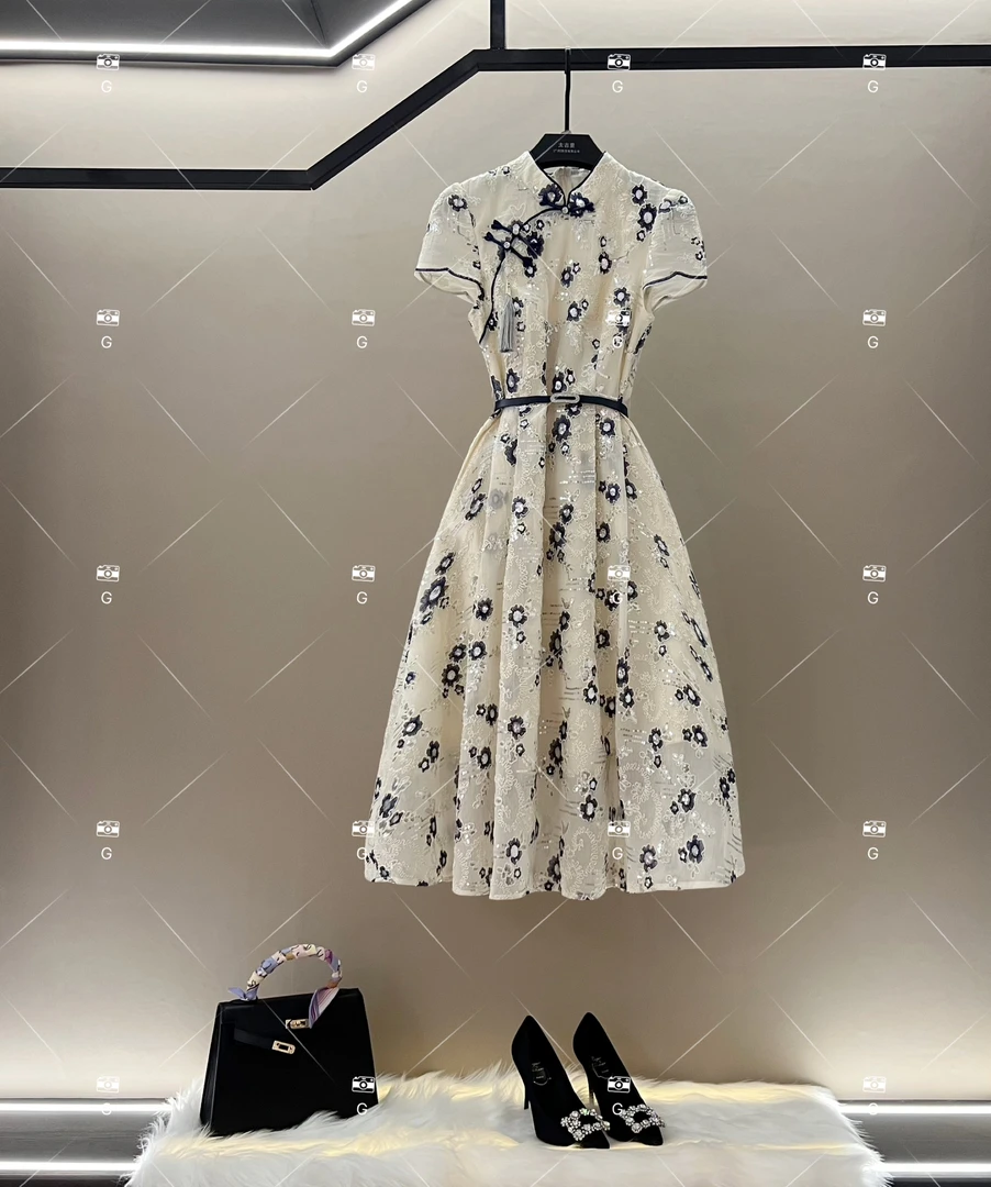 春夏优雅百搭时尚中国风女装连衣裙 GS-57037