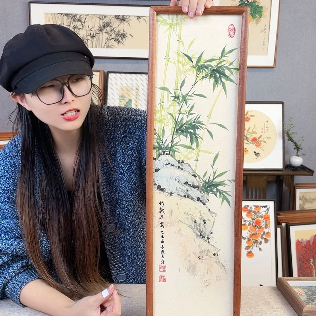 书法手绘带框尺寸：20*70