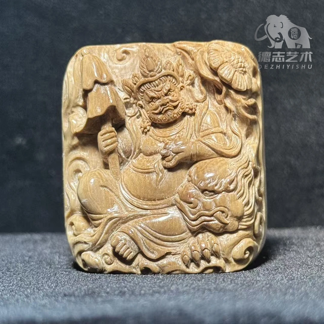 DEZHI/德志【财宝天王】深咖40*37*18mm大师工猛犸吊坠
