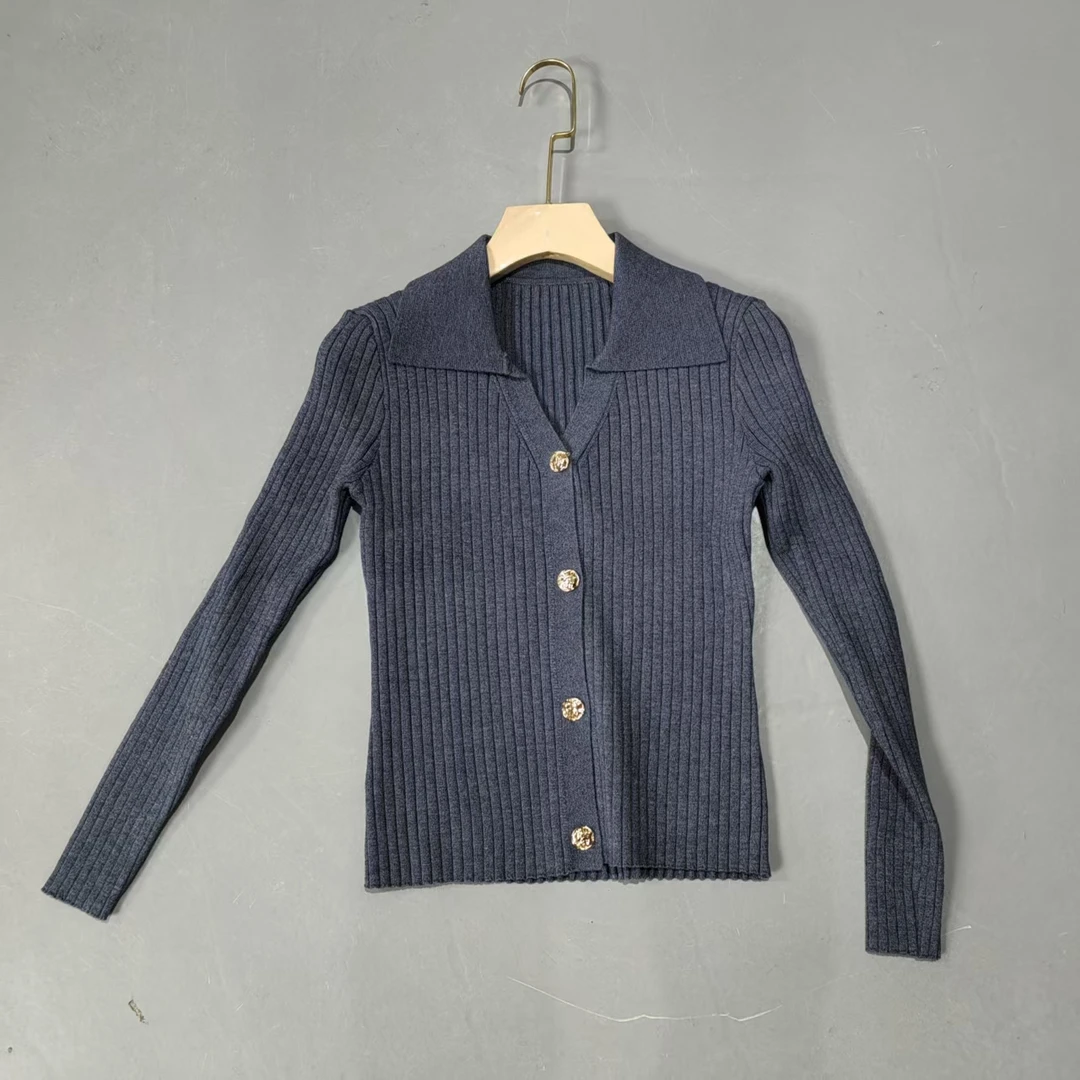 【南油玲姐】蓝色开衫新款针织衫MY1011