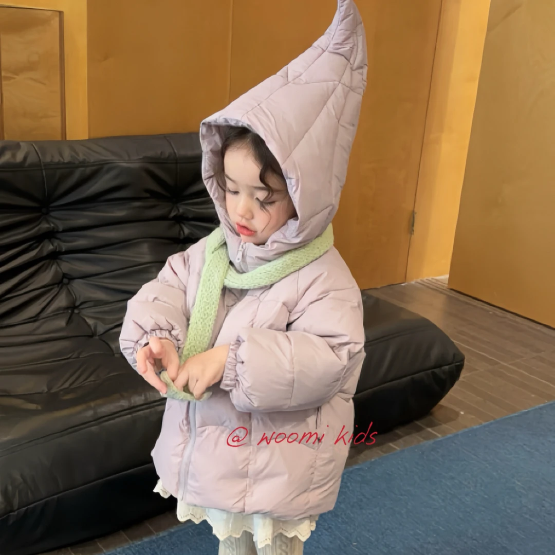 woomi·紫霞小仙子·儿童冬季可溯源新国标白鸭绒尖尖帽羽绒服