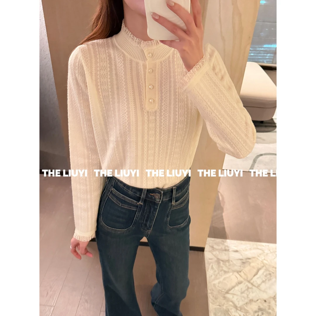 【LIUYI】月光曲~法式轻奢半高领羊毛针织上衣51105B6