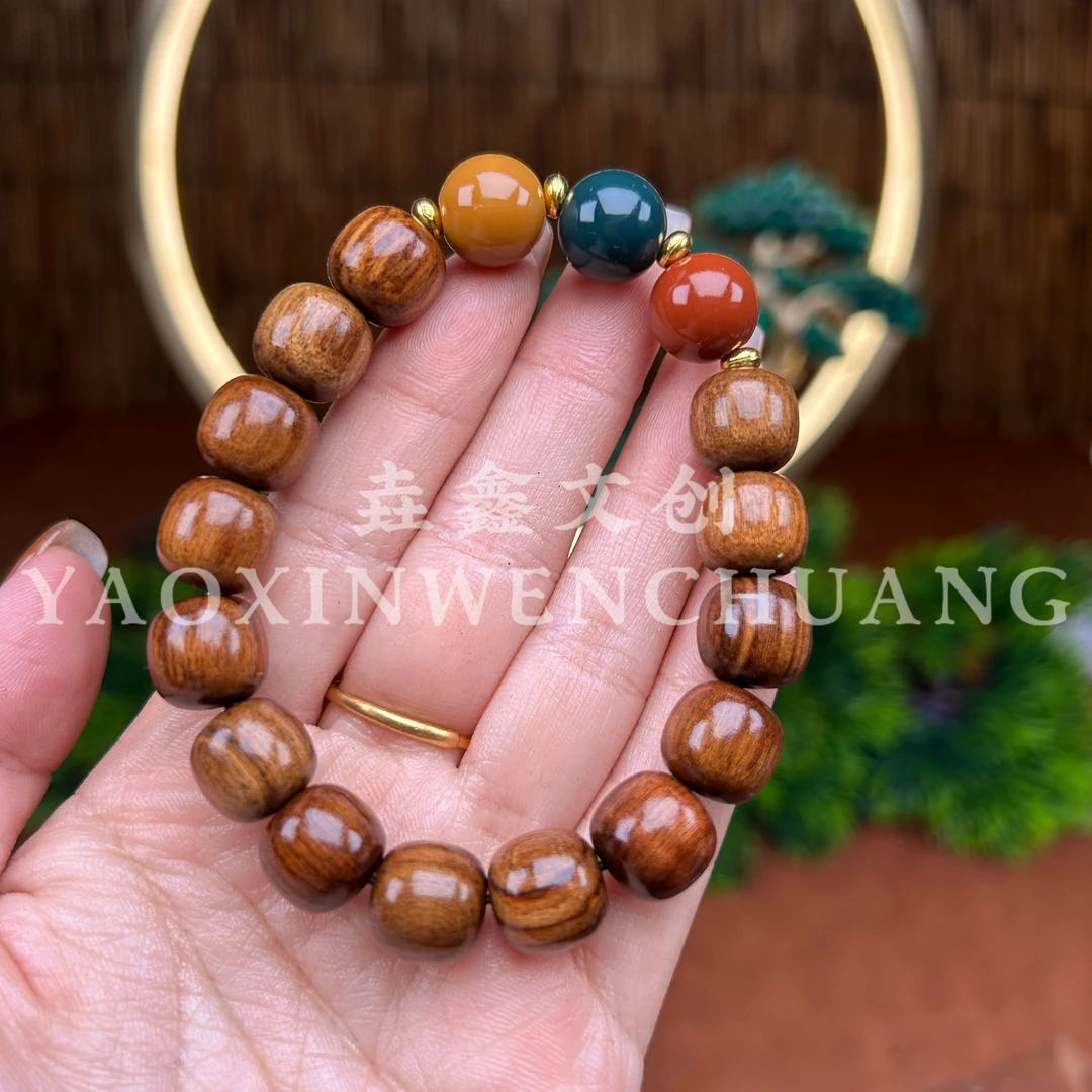 【垚鑫文创】1.2花梨桶珠+配饰【924】