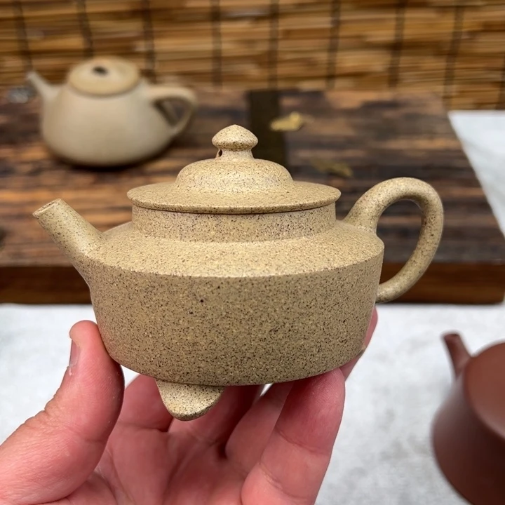 紫砂茶壶芝麻段紫砂壶茶具半手工