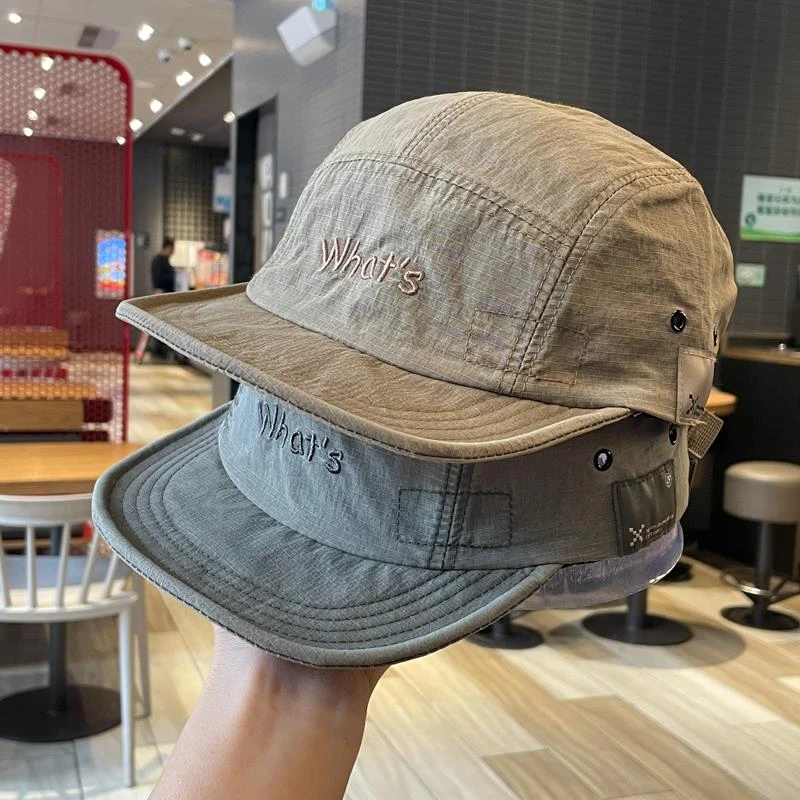 2025新款日系情侣速干工装五片帽男复古软檐鸭舌帽子短檐棒球帽女