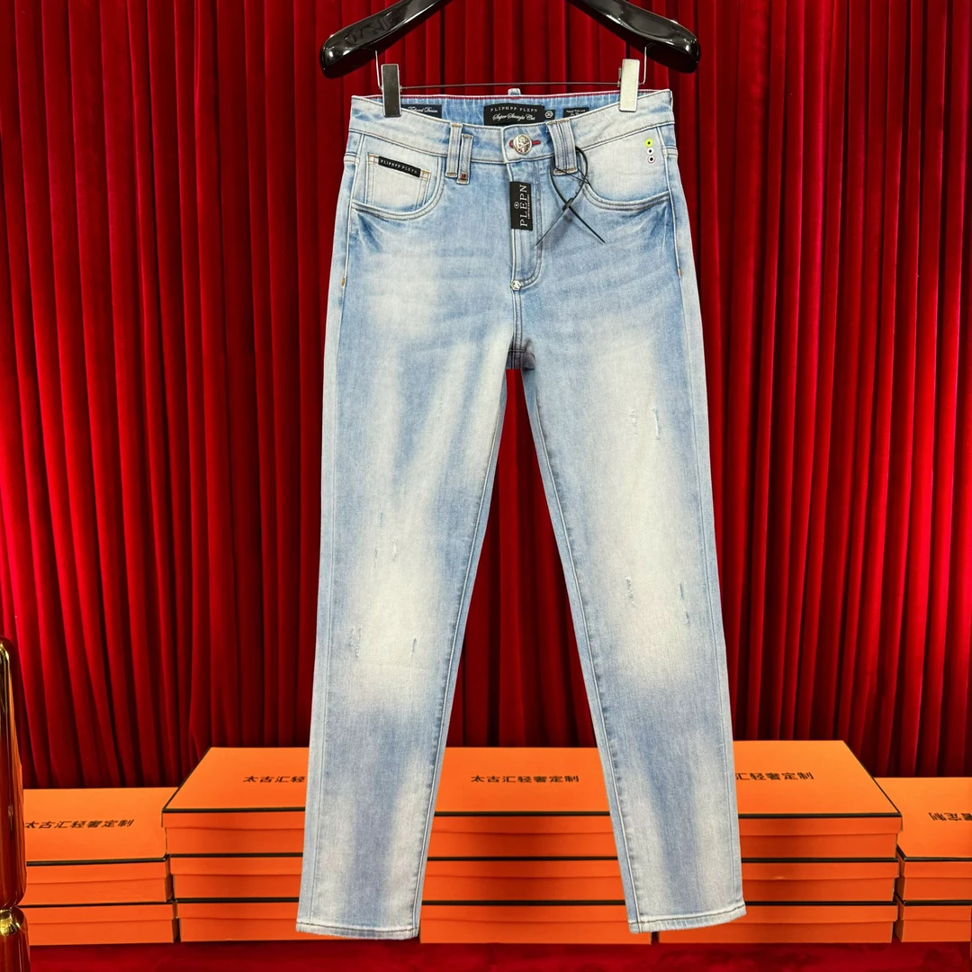 PLIPHPP PLEPN正品PP港风蓝夏季薄款百搭高端修身弹力牛仔裤9981
