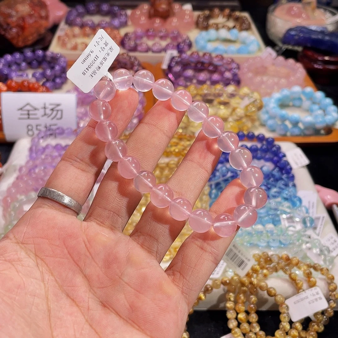 J***e水晶未镶嵌手链星光果冻粉晶9.6mm