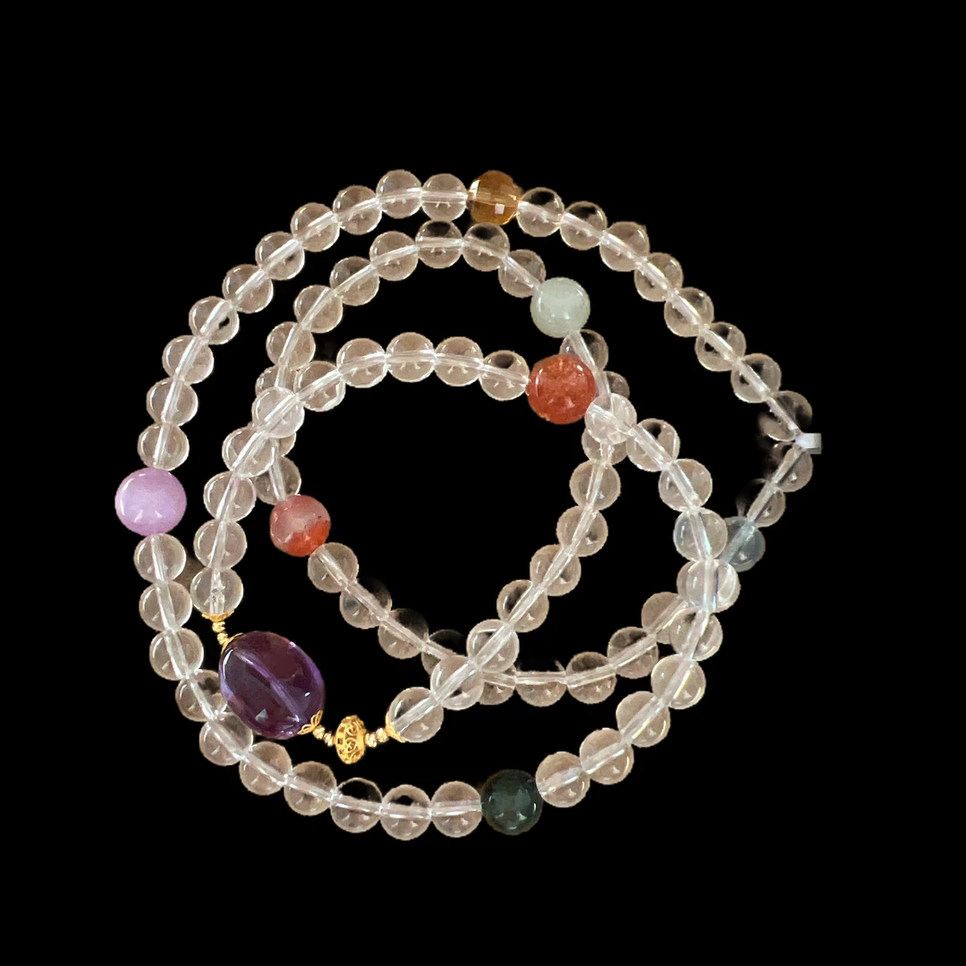 V6093水晶18k手串孤品