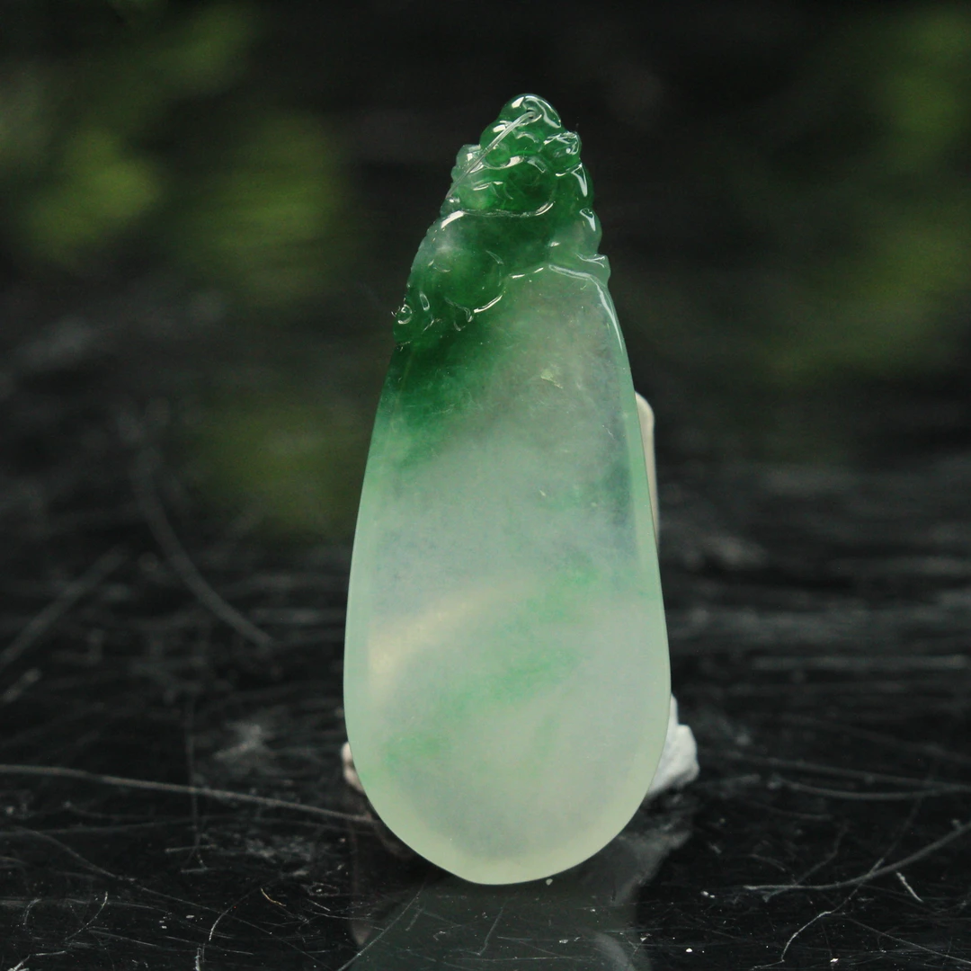 47ZB天然缅甸A货翡翠飘花福瓜吊坠/800385嘉禾珍宝