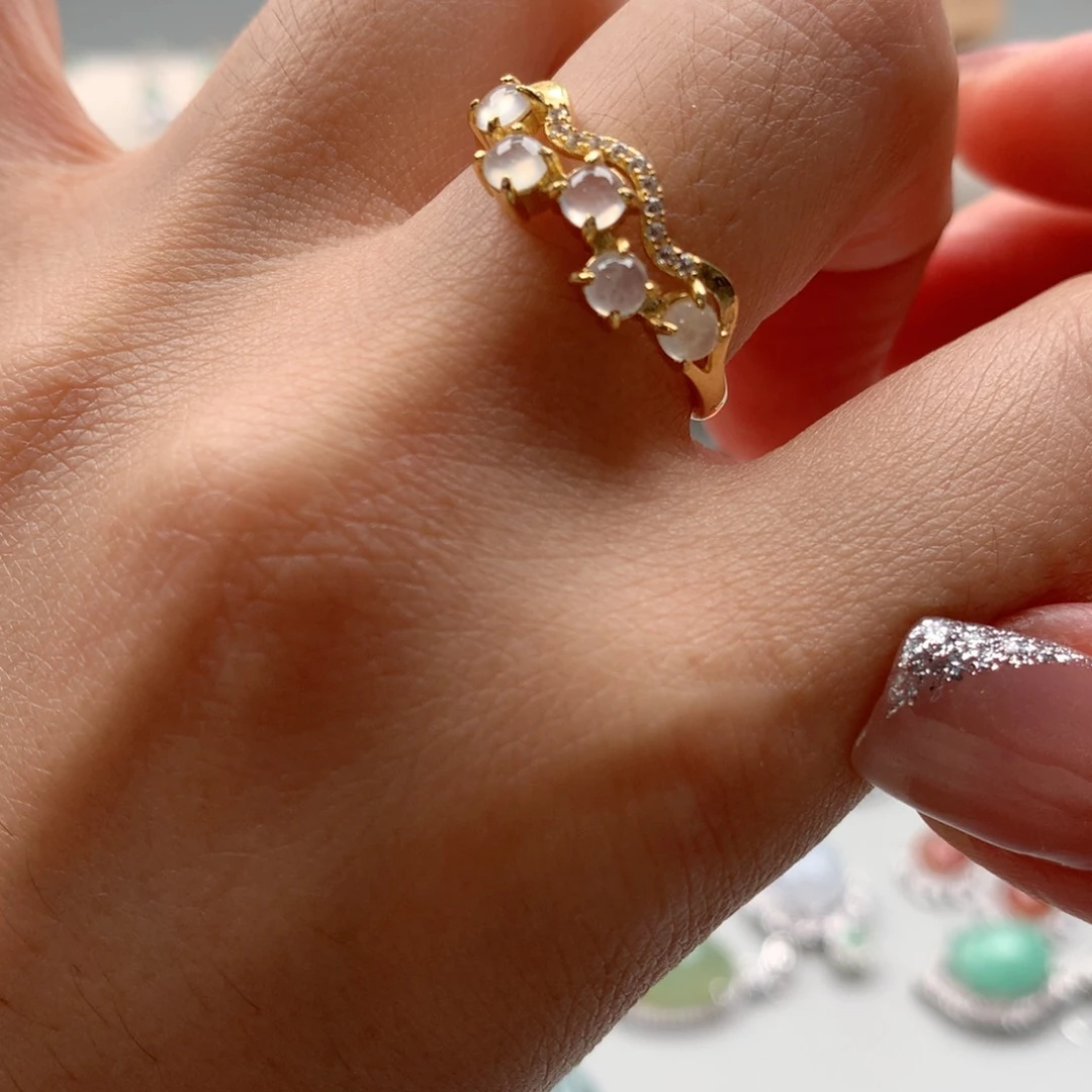 翡翠戒指银S925镶嵌344444