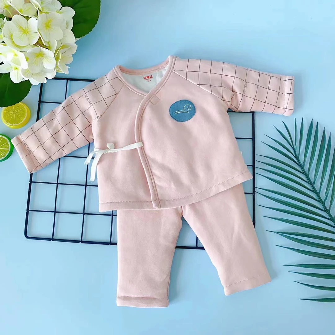 1073花顽皮象薄棉新生儿套装