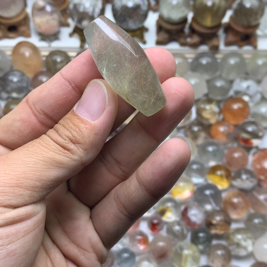 未镶嵌珠宝半成品水晶绿发吊坠