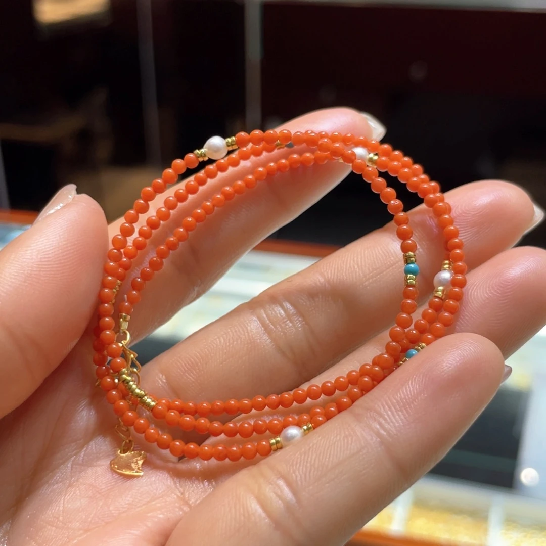 南红玛瑙颈饰银S925镶嵌