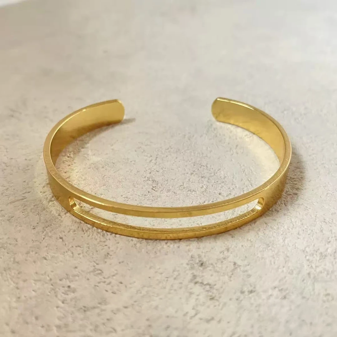 铜合金手镯 日韩ins风新款镂空手环时尚个性C型半开口手镯手环