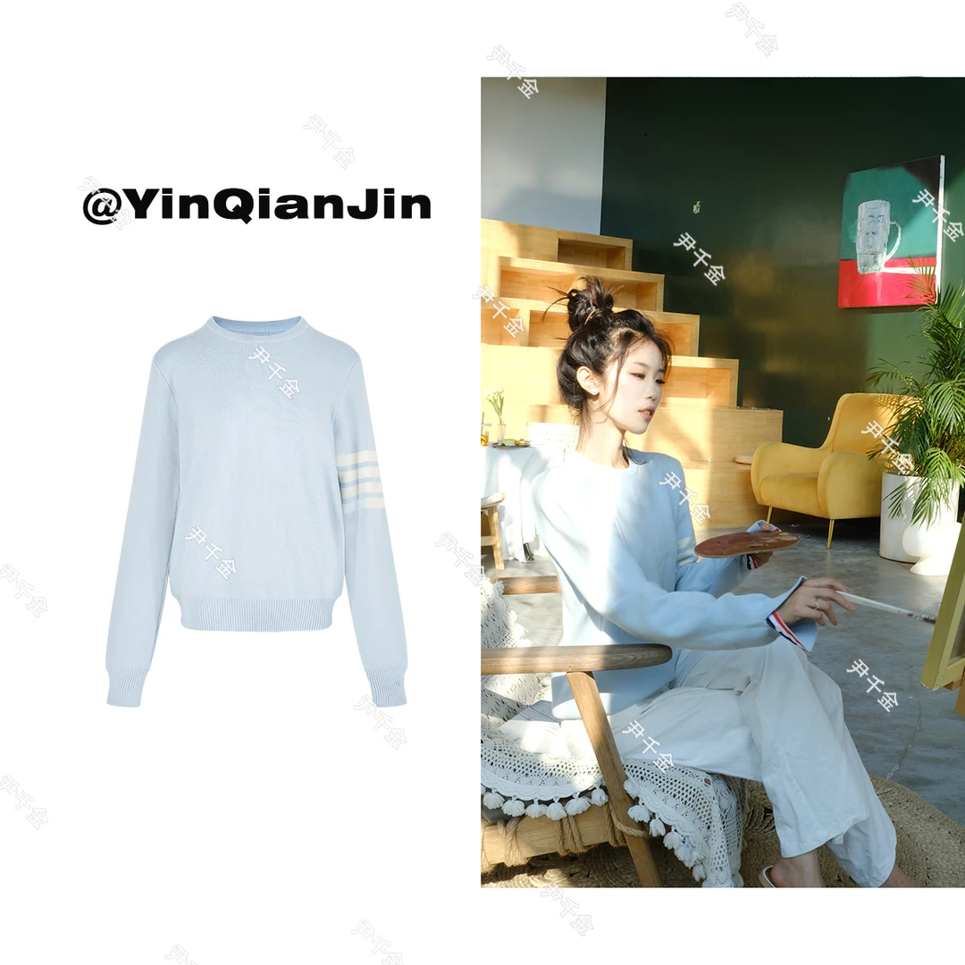 尹千金【留英高中生】时尚弹力针织上衣F070304
