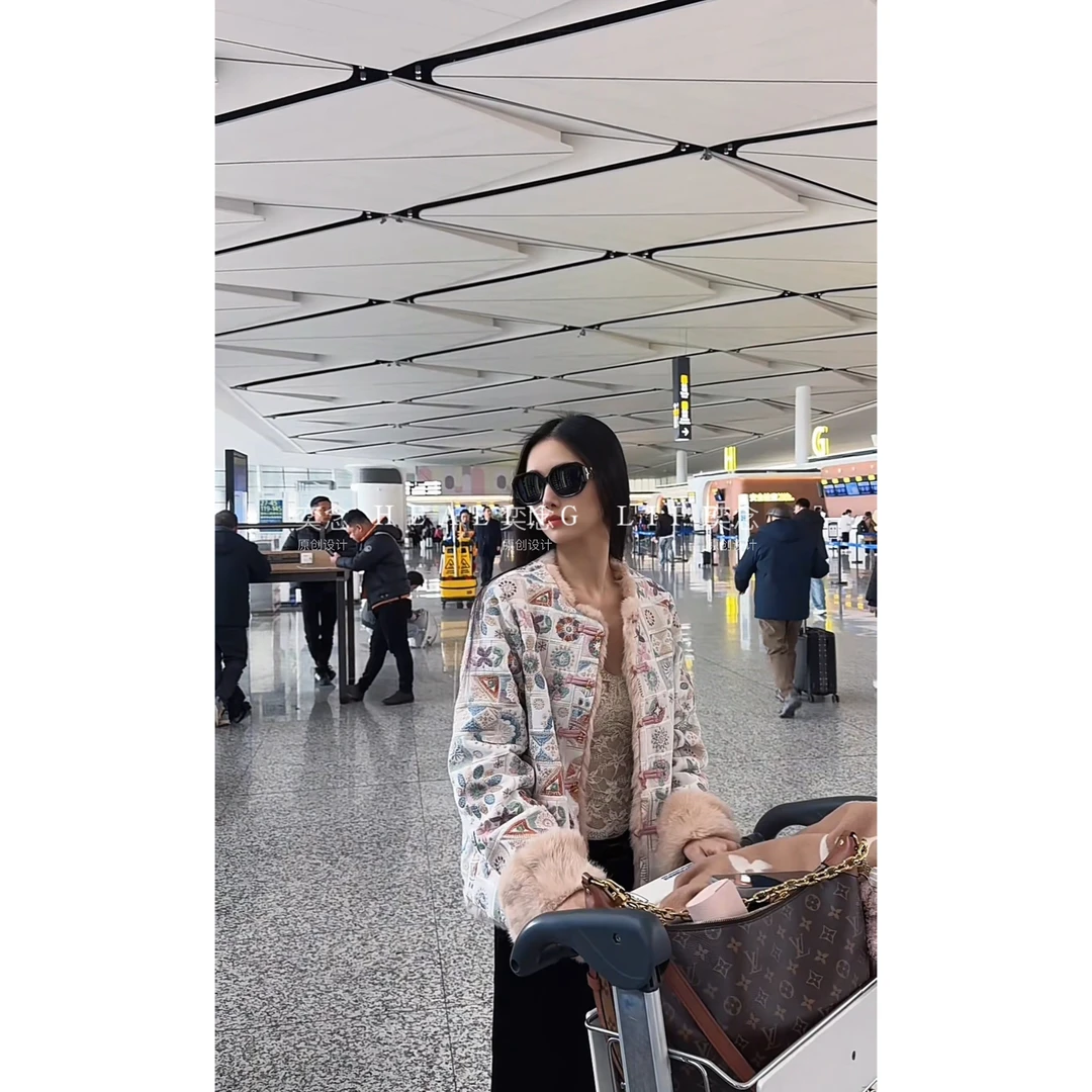 「奕念」《柔光蜜语》真兔毛双面穿~重磅满绣花高定手工丝绒皮草外套