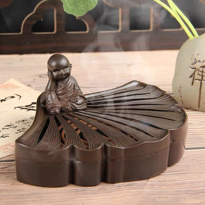 菩提叶小沙弥盘香香炉