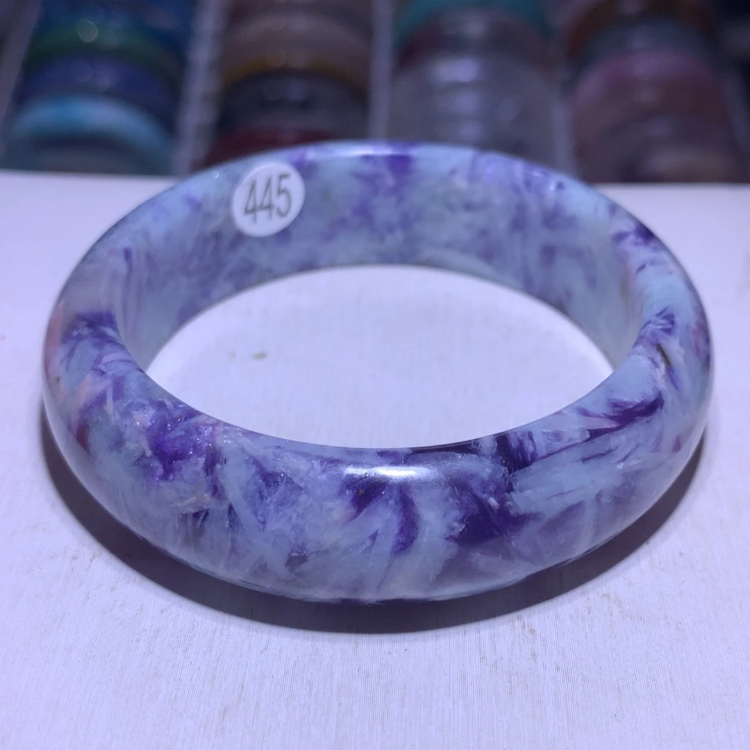 手镯银S925镶嵌水晶蓝龙晶57圈445