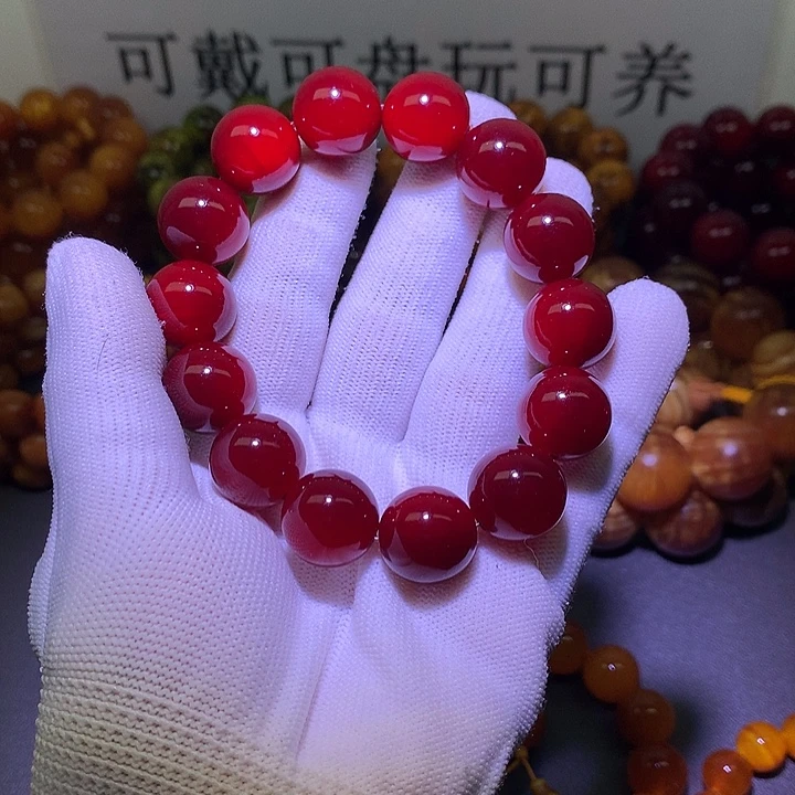 松木手串/手链1.6 帝王血龙木高冰透