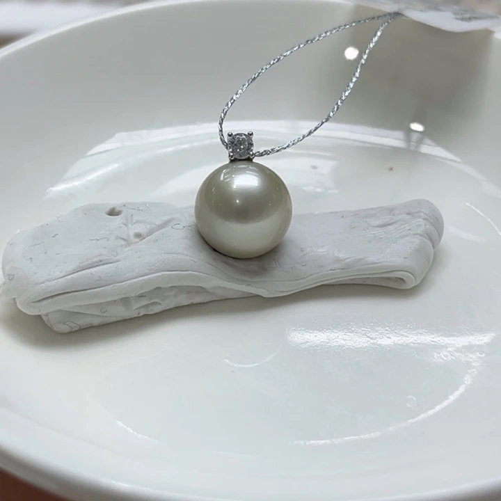 银S925镶嵌吊坠(不含链)海水珍珠11.5.mm59号