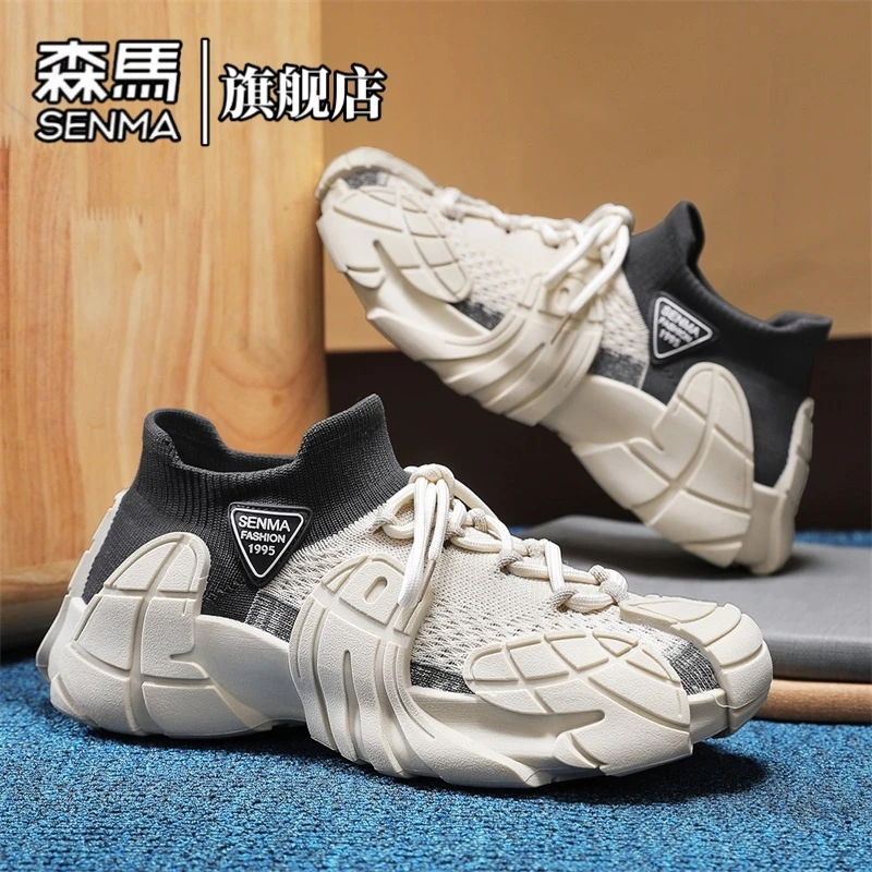 森马男鞋夏季时尚飞织透气网面鞋男士防滑潮流休闲运动软底低帮鞋