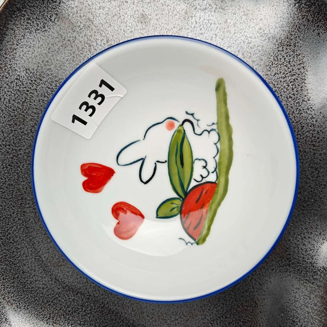 景德镇手绘釉中彩（食品级）陶瓷小胖碗创意可爱餐具家用1331