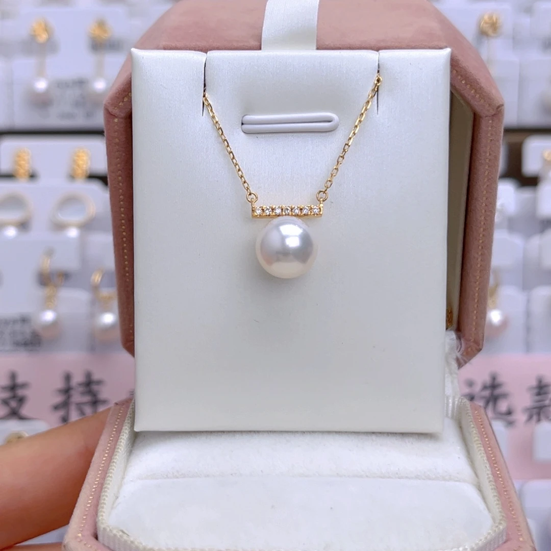 海水珍珠18K金镶嵌套链