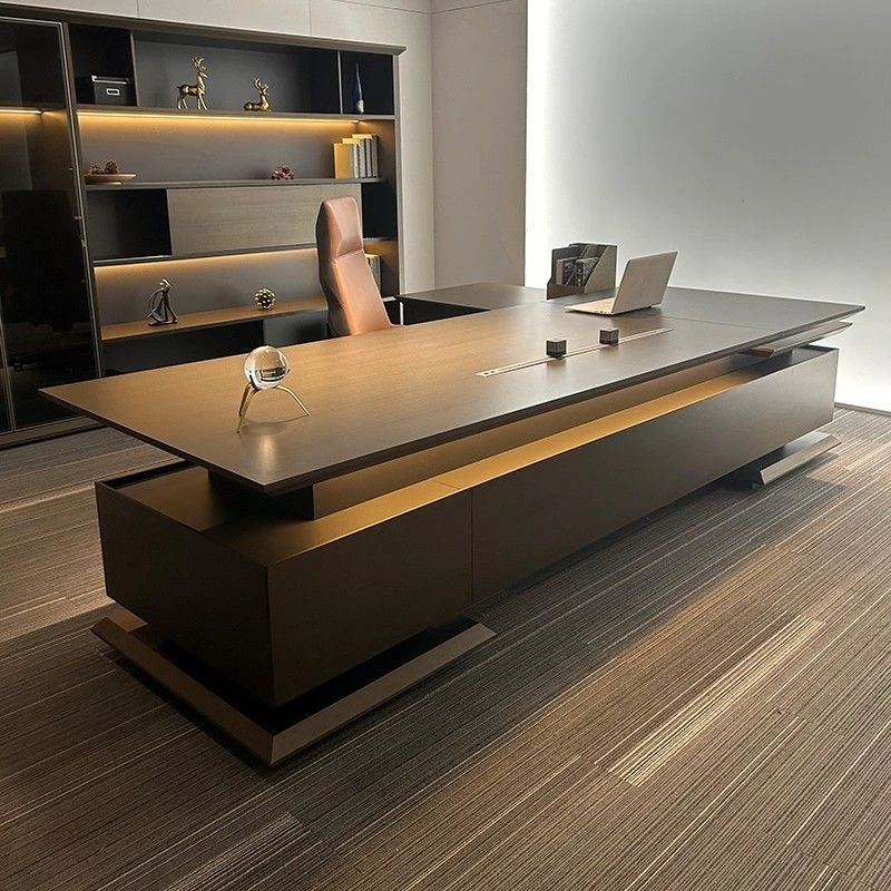 老板桌办公桌董事长轻奢现代简约高档高端总裁极简办公桌老板桌