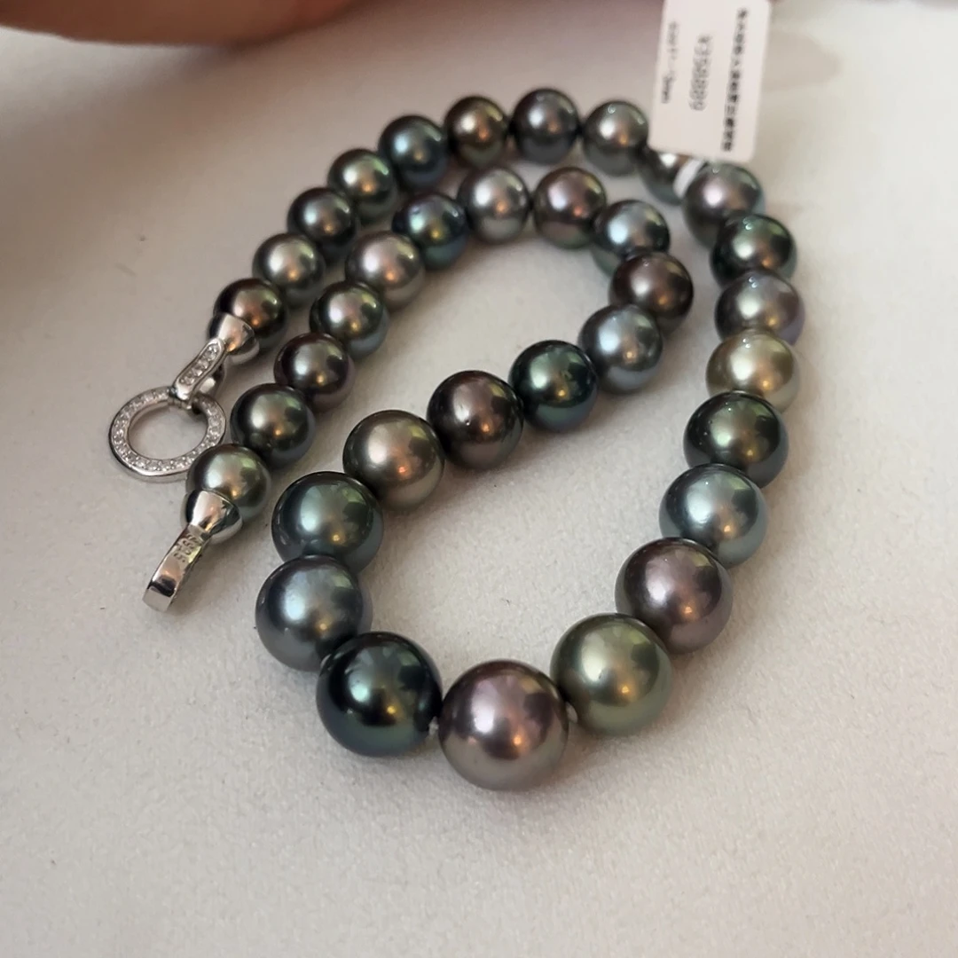 颈饰银S925镶嵌海水珍珠莫兰迪11-13