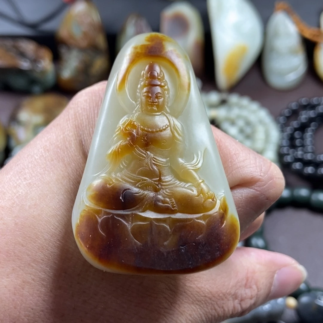 和田玉挂件未镶嵌8*8