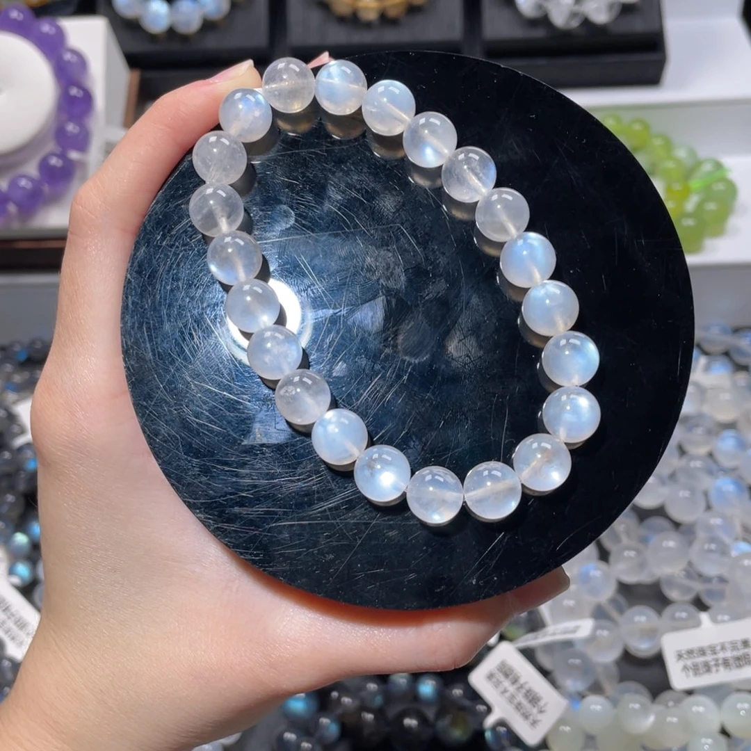 未镶嵌长石手链奶油体蓝月光9m+