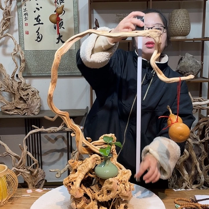 香榧木杜鹃根根艺摆件13