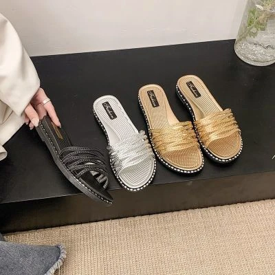 时尚舒适沙滩鞋居家平底防滑防臭一字拖鞋2024夏新款网红凉拖鞋女