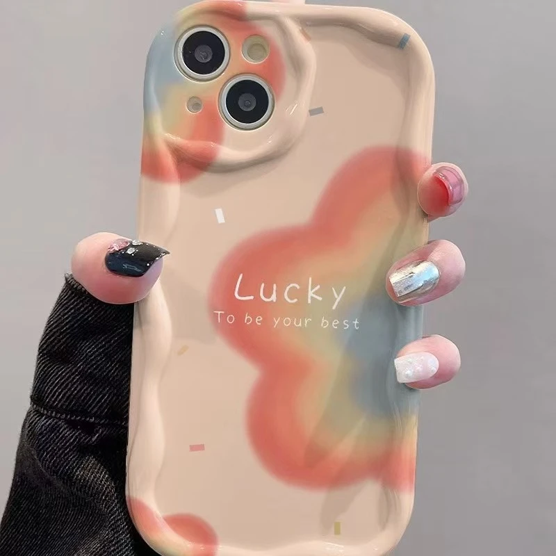 小清新苹果手机壳适用苹果iPhone13promax高级新款奶油纹12手机壳