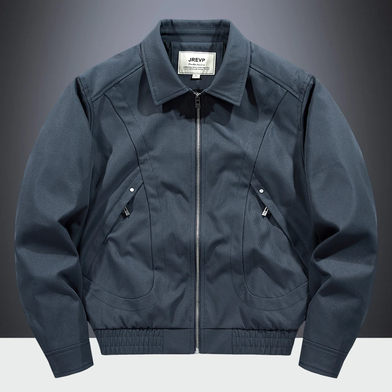 夹克外套男2025年新款翻领宽松美式休闲工装复古时尚高端男装上衣