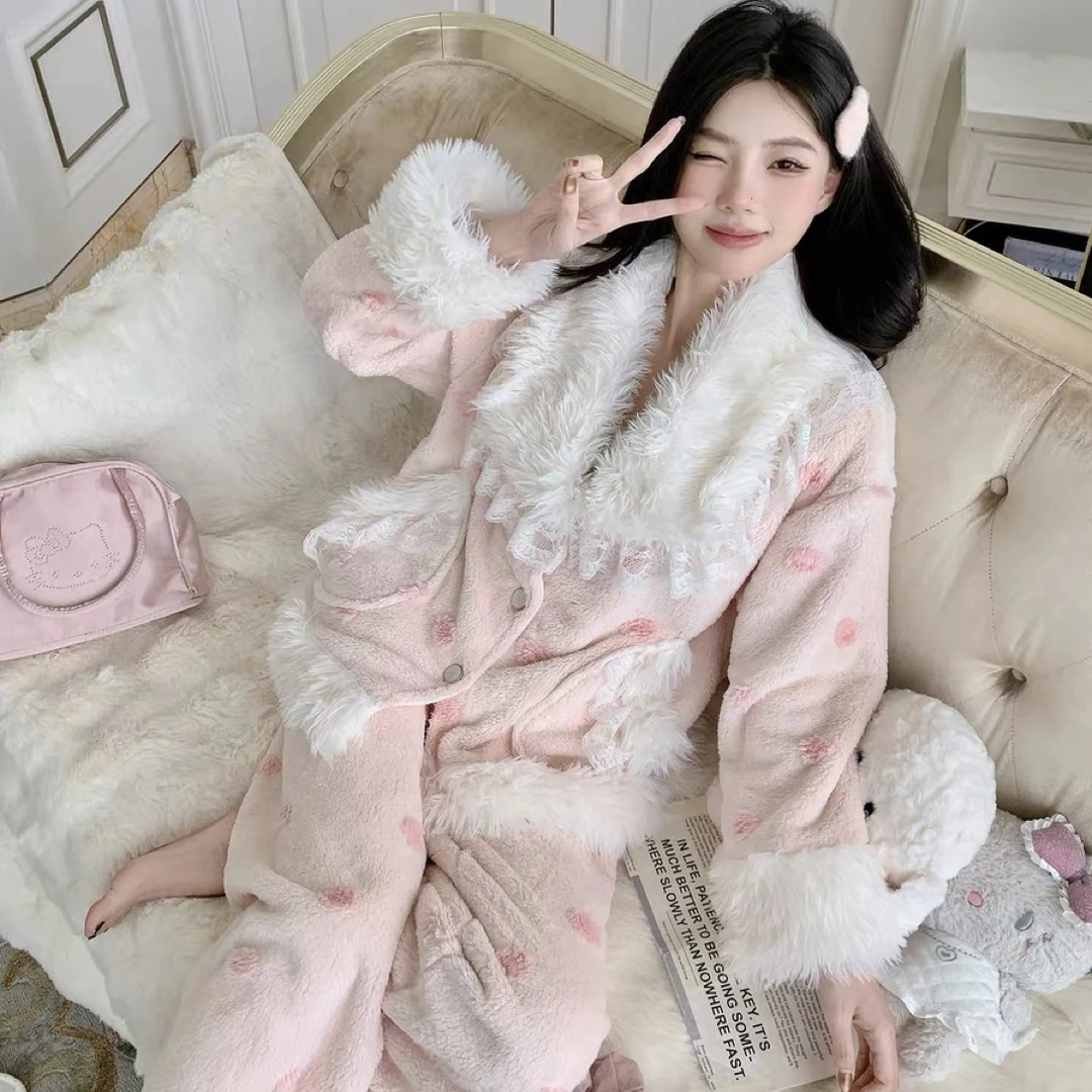 【香软蛋糕】2025秋冬爆款双面热力绒女吊带开衫加厚保暖长袖睡衣