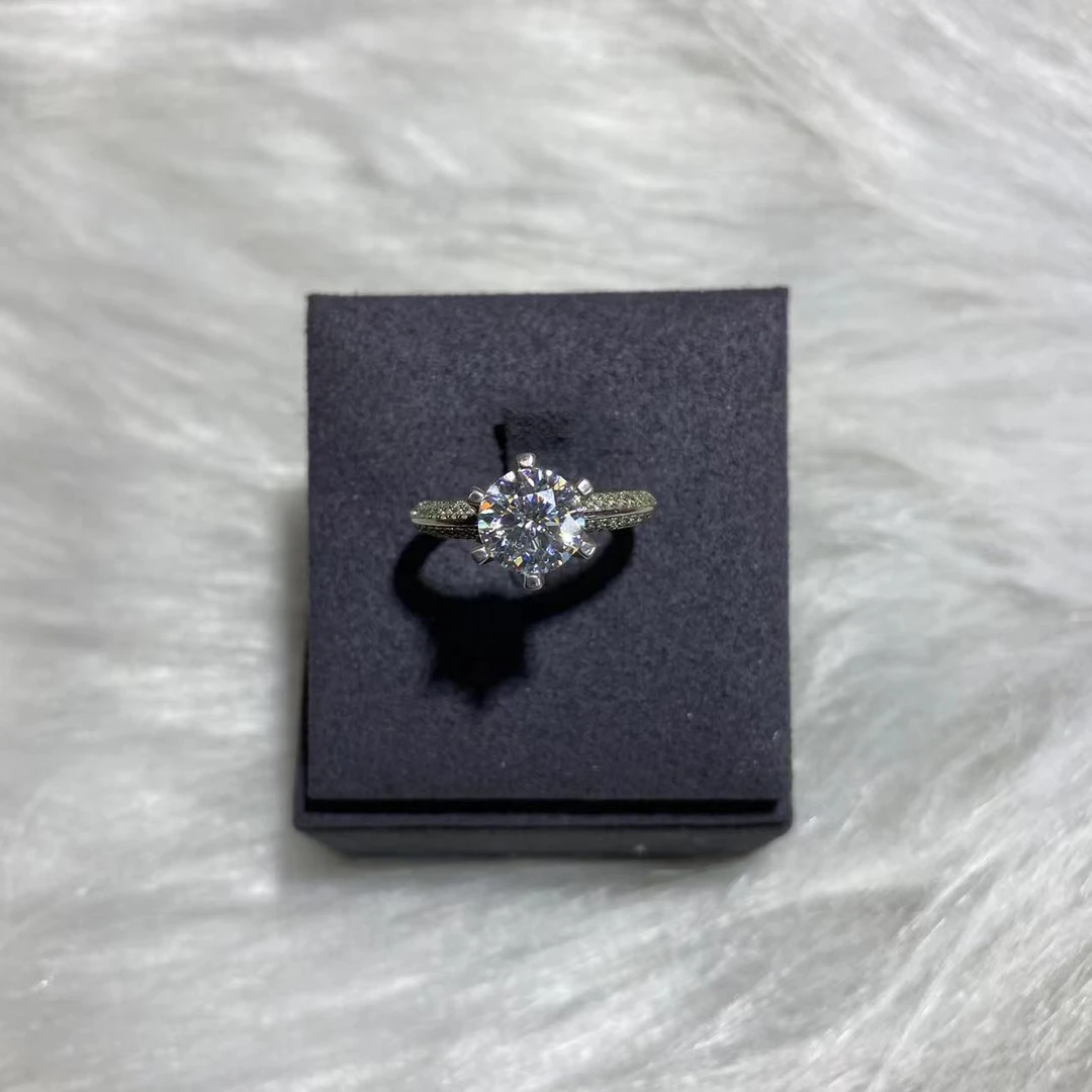 带包装 【樱桃定制】半壁江山二克拉天花板戒指.F