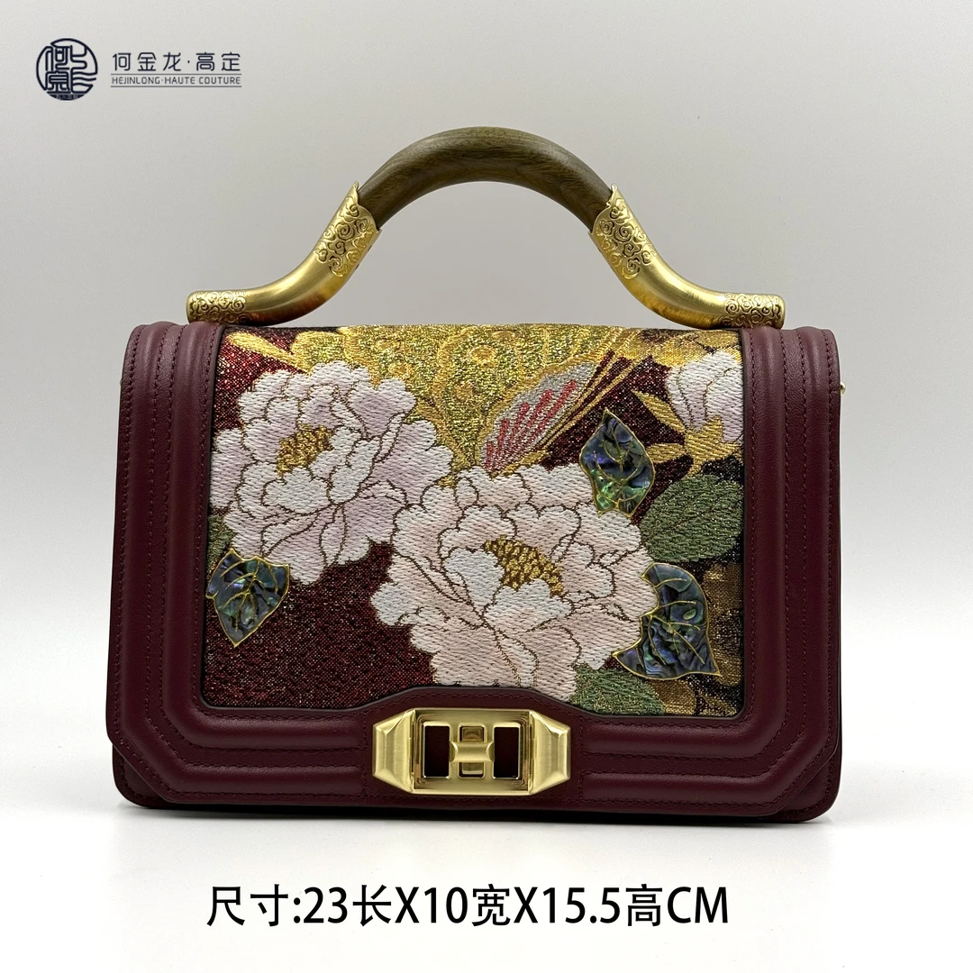 民族风手提单肩斜跨国风非遗手提马鞍包女士包包百搭