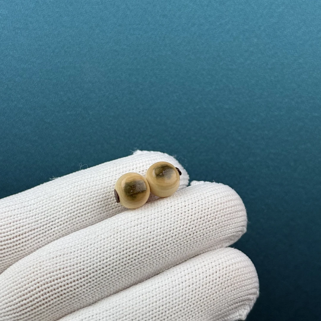 D91-03天然猛犸牙 蓝眼睛珠 9mm支持复检假一罚十