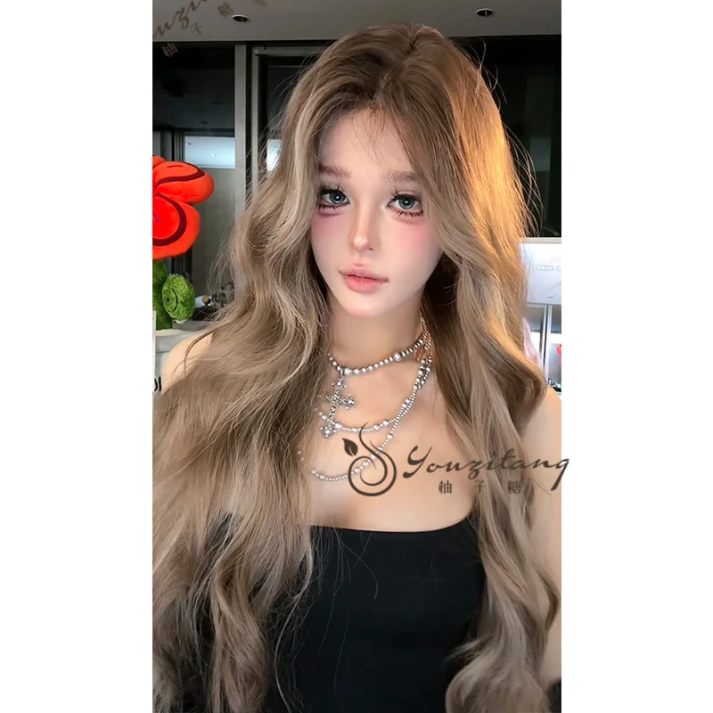 小圆专属-【涩谷辣妹】加大头皮自然染色渐变假发女大波浪发全头套