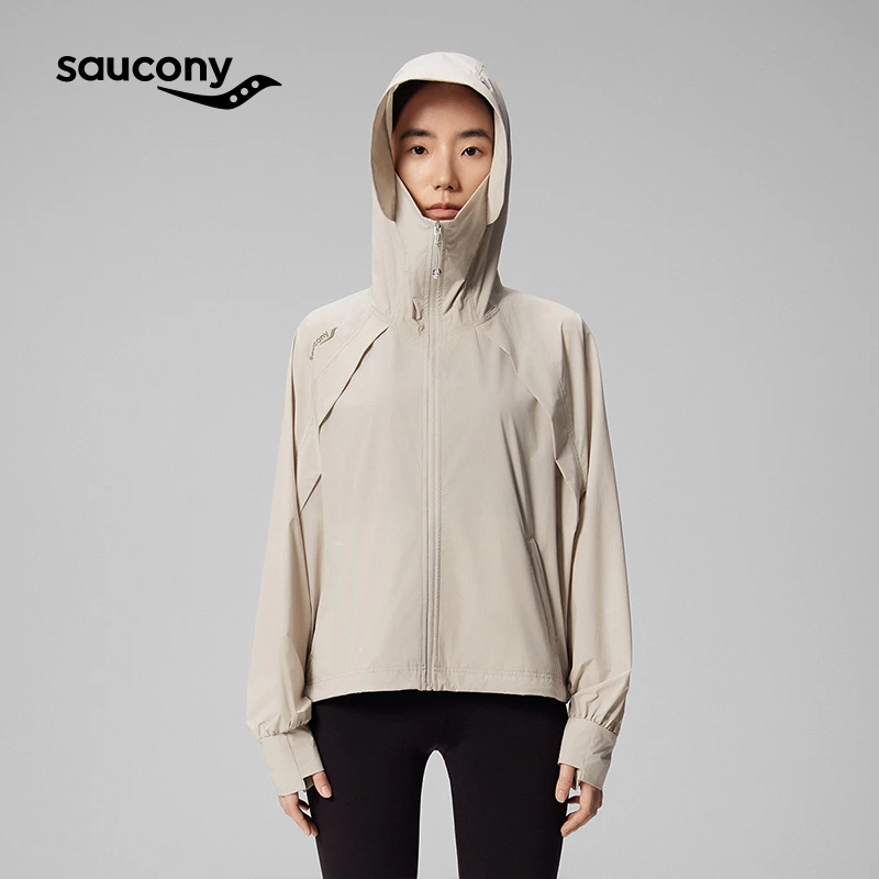 Saucony索康尼官方女子运动休闲透气轻薄百搭通勤防晒连帽外套