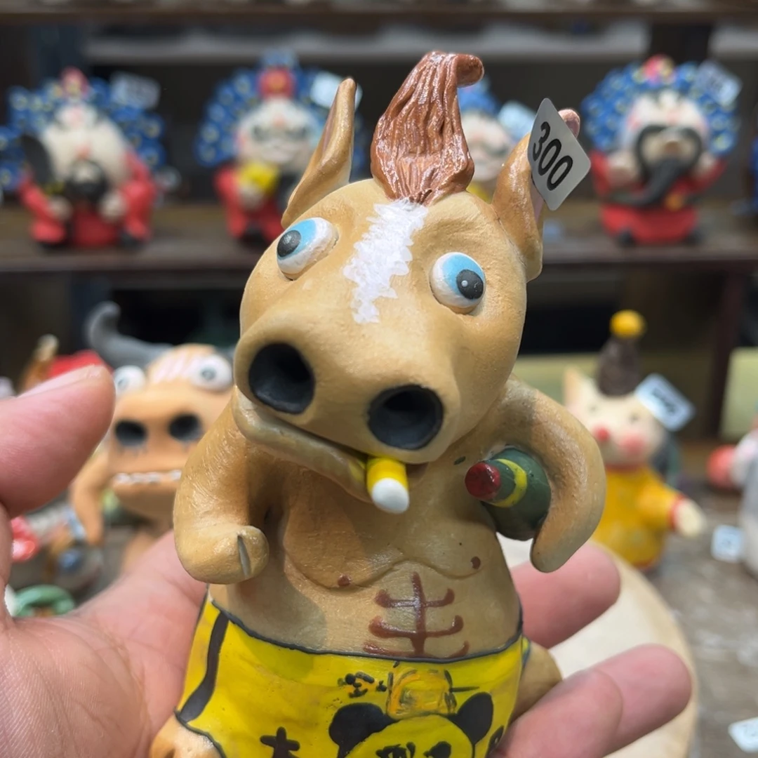摆件直播间纯手工抽象陶瓷摆件微瑕300