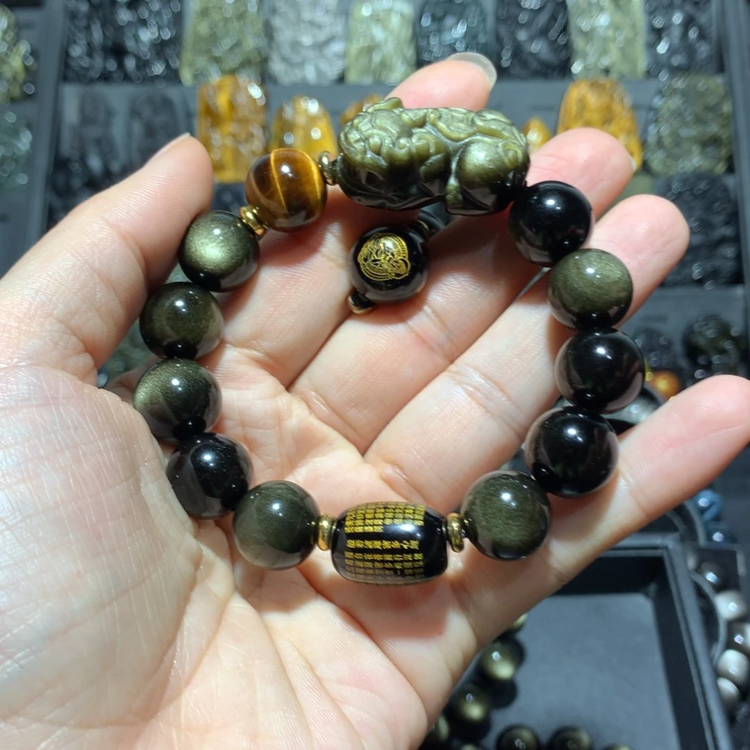 黑曜岩手链未镶嵌^****）