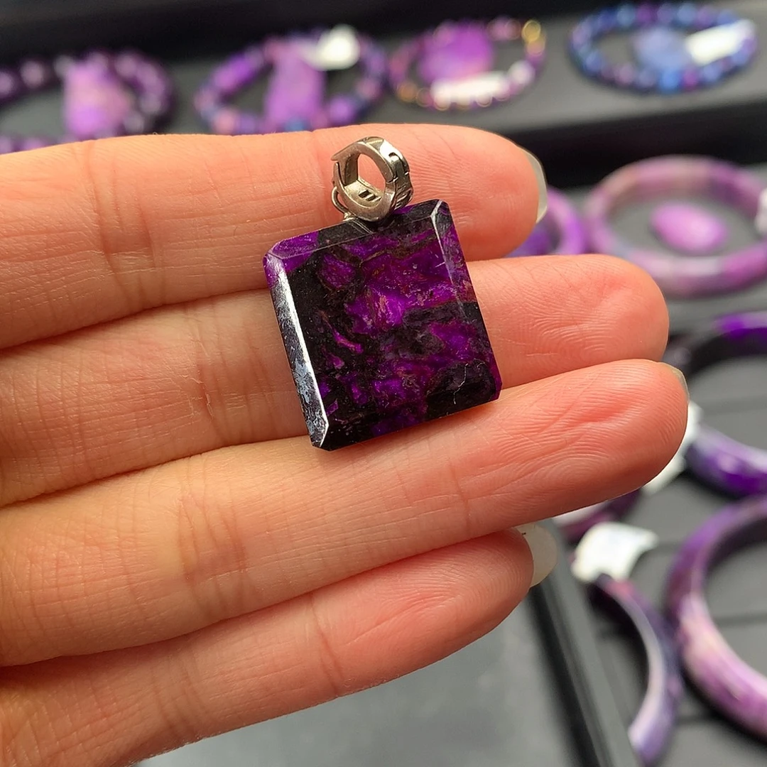 苏纪石（舒俱来）银S925镶嵌吊坠