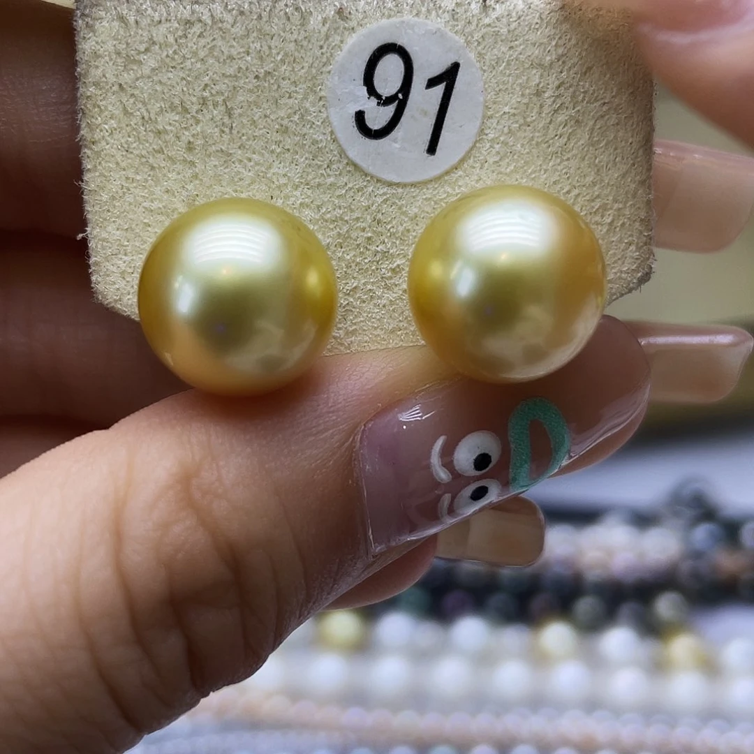 银S925镶嵌海水珍珠耳饰