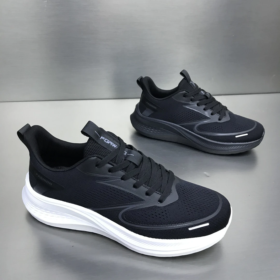 稳26019夏季新款透气薄款纯色系带平跟时尚休闲鞋