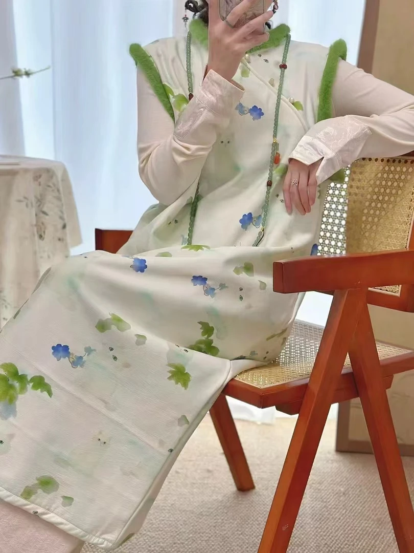 631洋气时尚宽松减龄中长款显瘦马甲裙