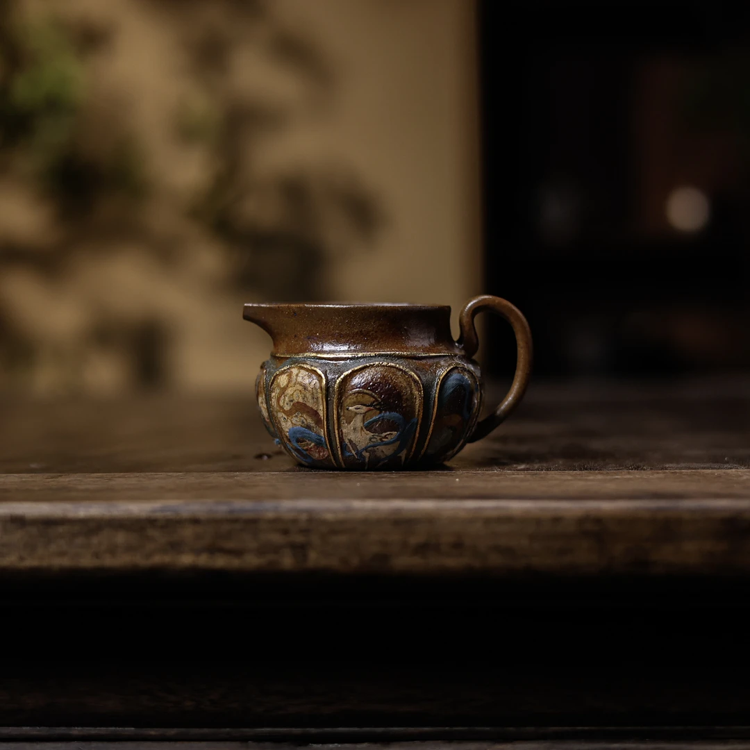 【观羽】敦煌九色鹿柴烧-公道杯 150ml（观羽0457）