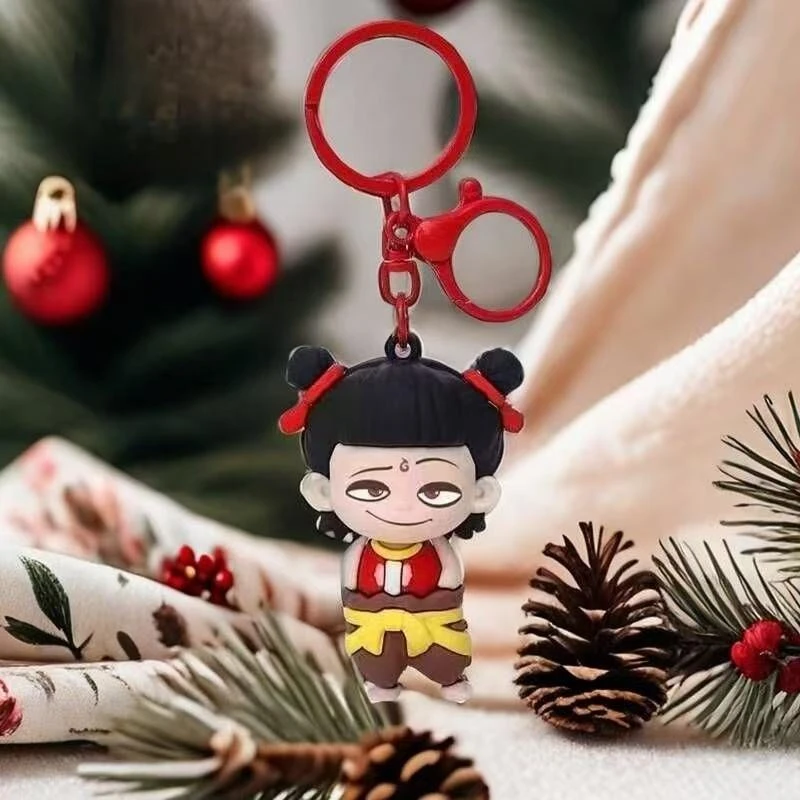 魔童哪吒敖丙闹海表情可爱钥匙扣挂件按压周边摆件趣味书包创意